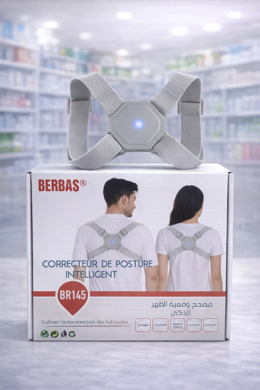 Correcteur de posture intelligent – ​​ceinture dorsale vibrante pour dos droit, confort et soutien quotidien