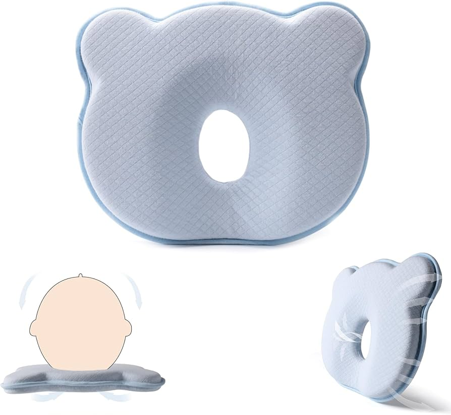 Oreiller Bébé Anti-Plagiocéphalie – Mousse à Mémoire Médicale | وسادة رغوة الذاكرة الطبية للأطفال – مضادة لتسطّح الرأس
