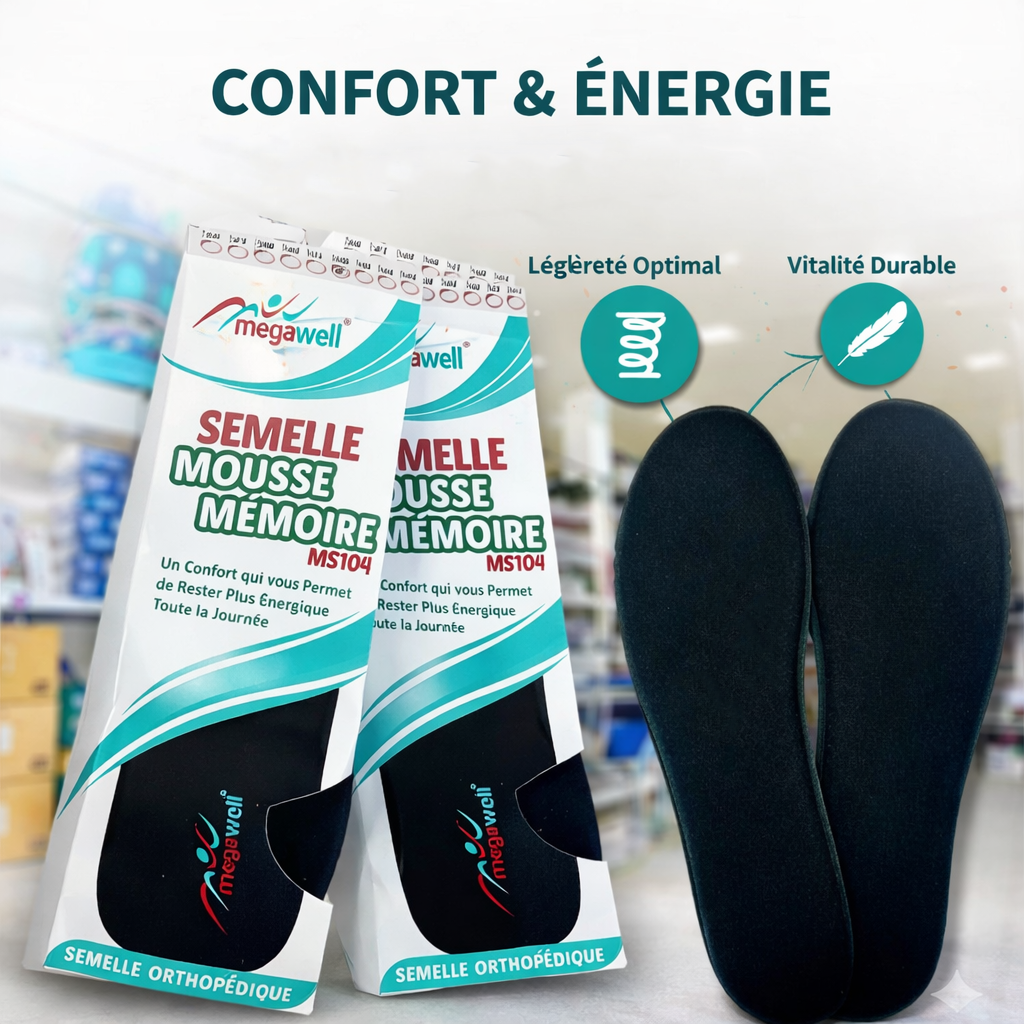 Semelles Mousse à Mémoire MS104 – Confort Absolu & Vitalité Durable | نعال من إسفنج الذاكرة (ميموري فوم)